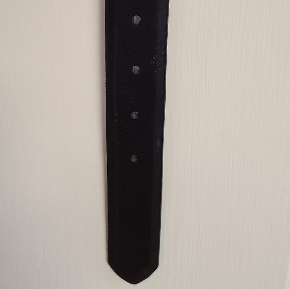 $$ Men's black man-made belt 47" - Picture 5 of 5